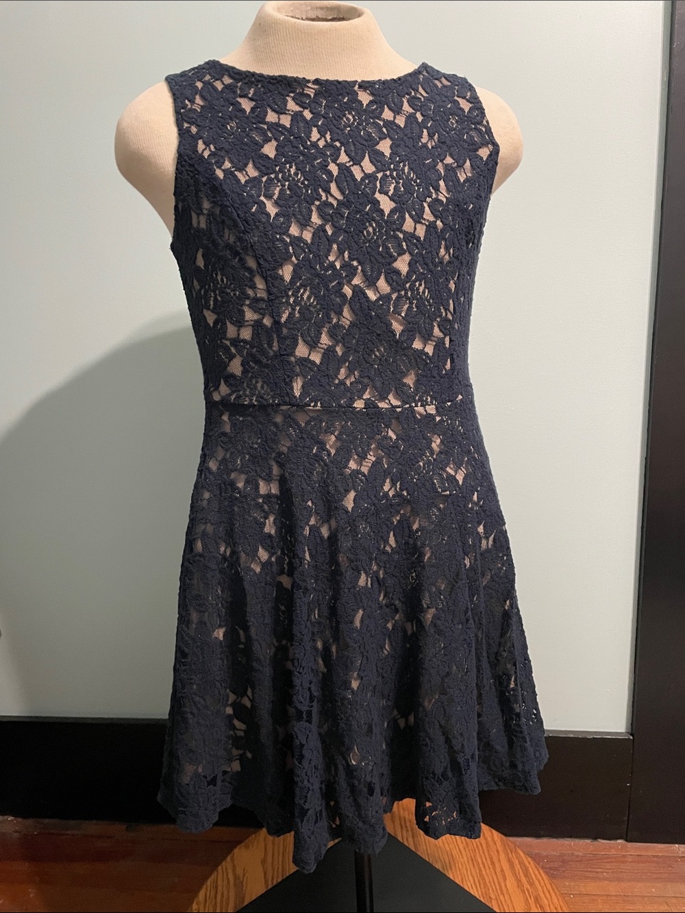 Gabriella Rocha Mini Swing Flare Lace Black Dress Size 13